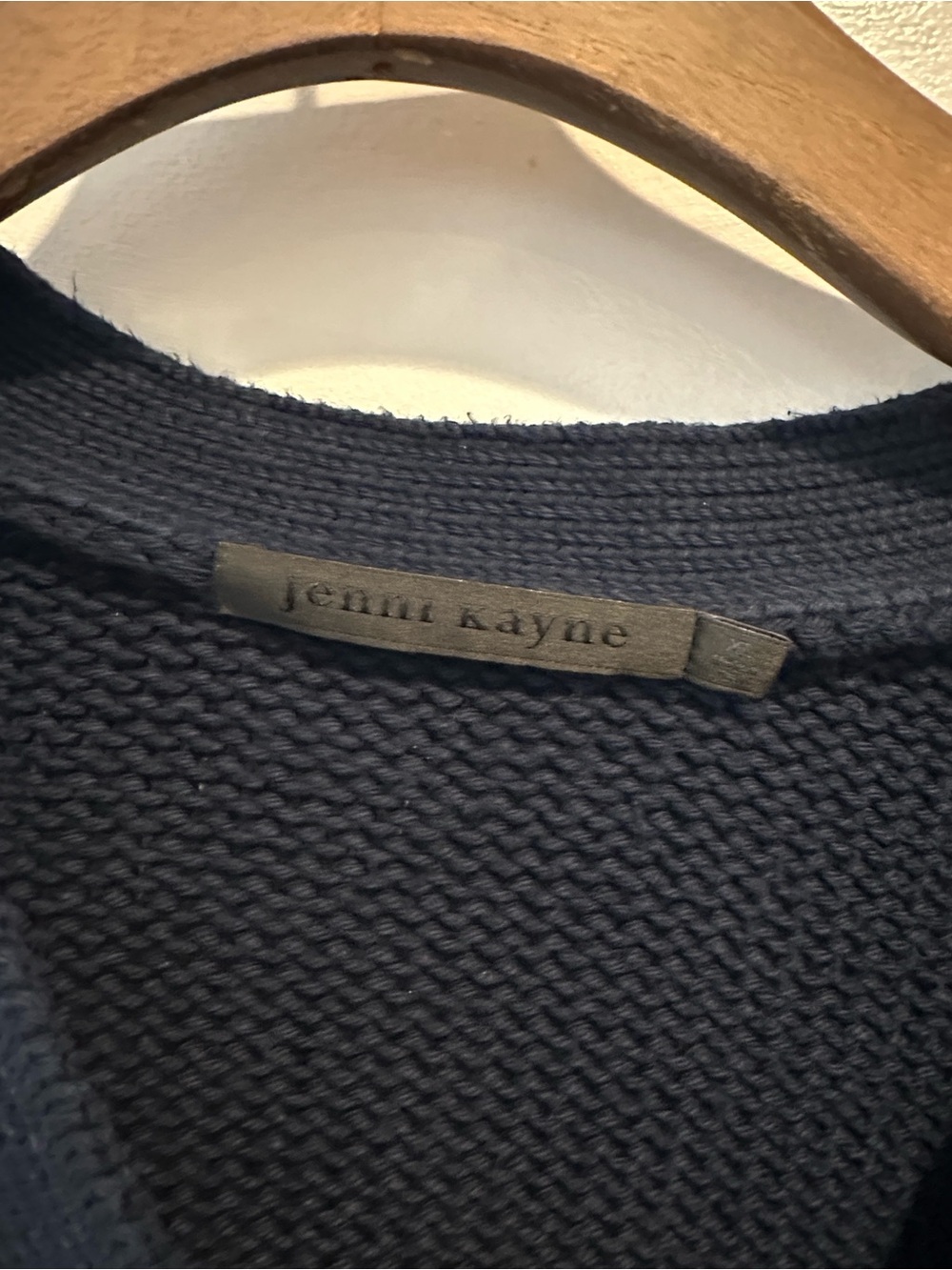 Jenni Kayne Striped Navy and White Cotton Cardigan Sweater - Picture 3 of 4